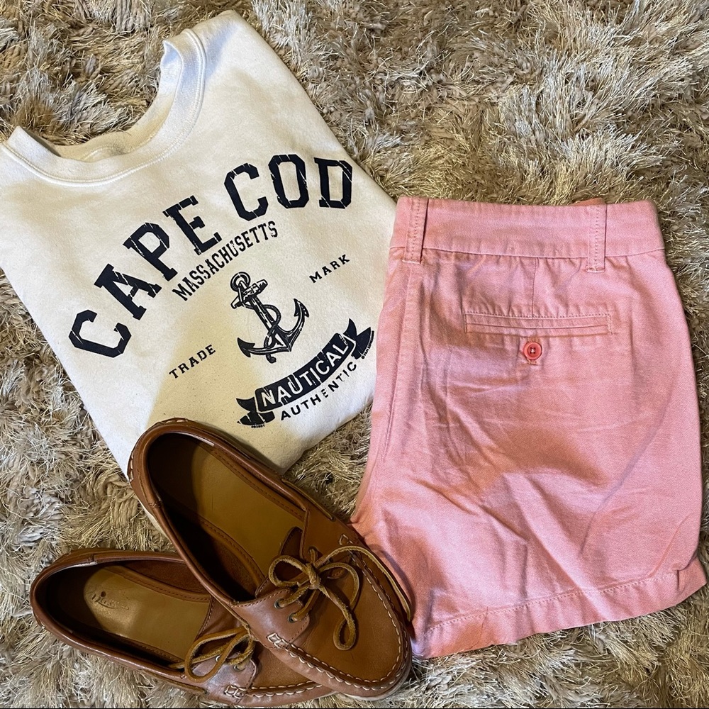 Pink linen J. Crew shorts